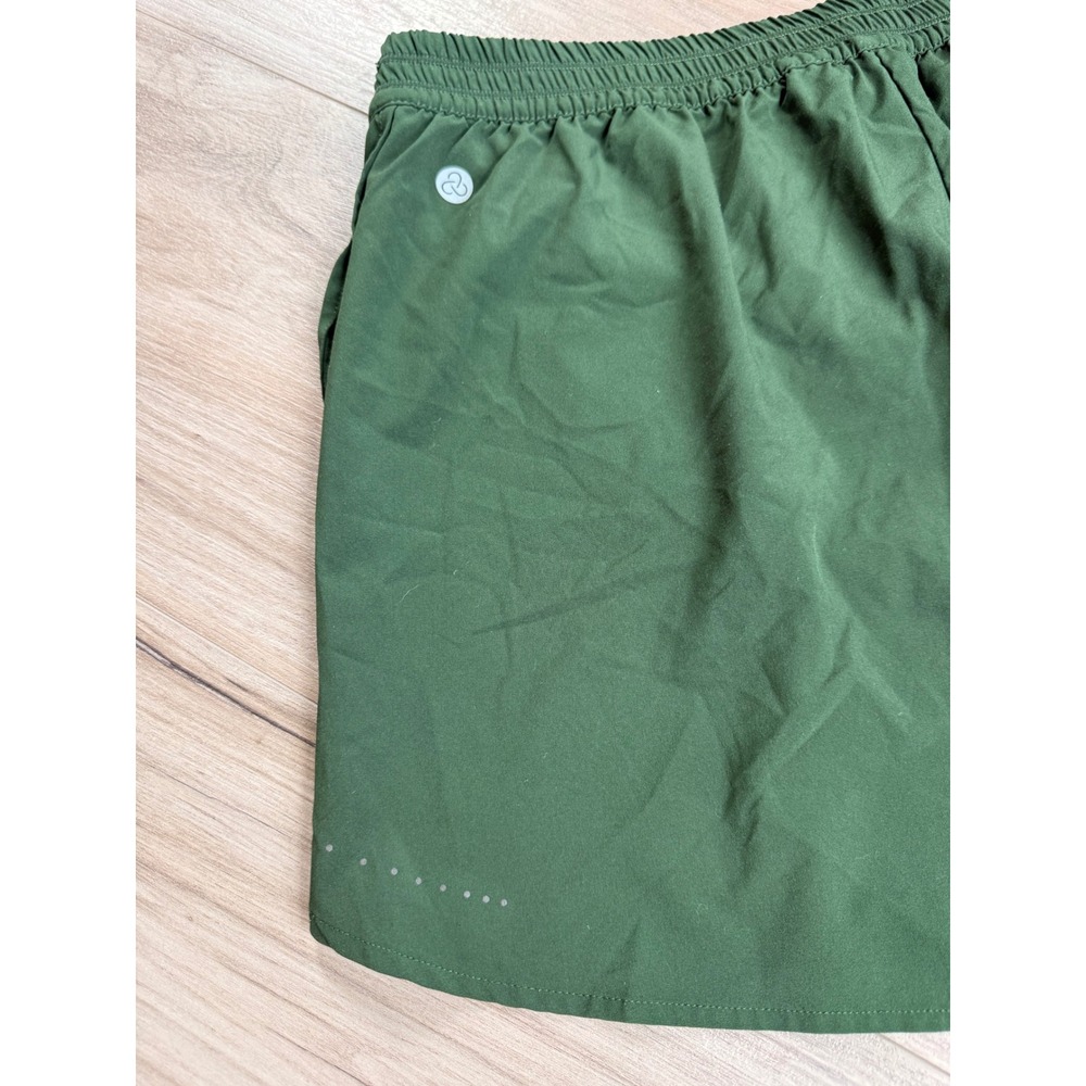 Zella Womens Forest Green Running Shorts Elastic Waist Reflective Size Medium - Picture 6 of 7